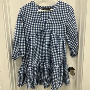 Zara Blue Gingham Mini Dress